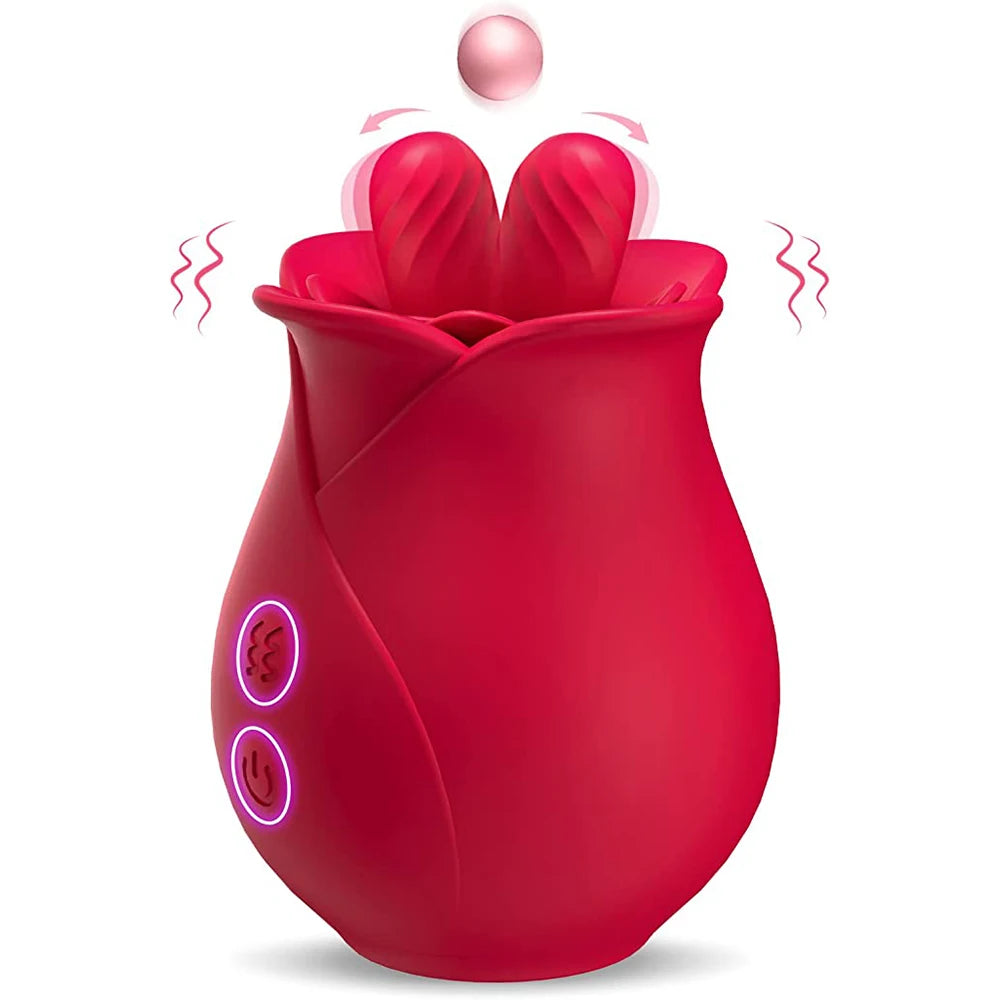 The Flutter by AfterGlow™ – Rose Tongue Licking Vibrator – 10-Mode Wiggling Clit & Nipple Teaser