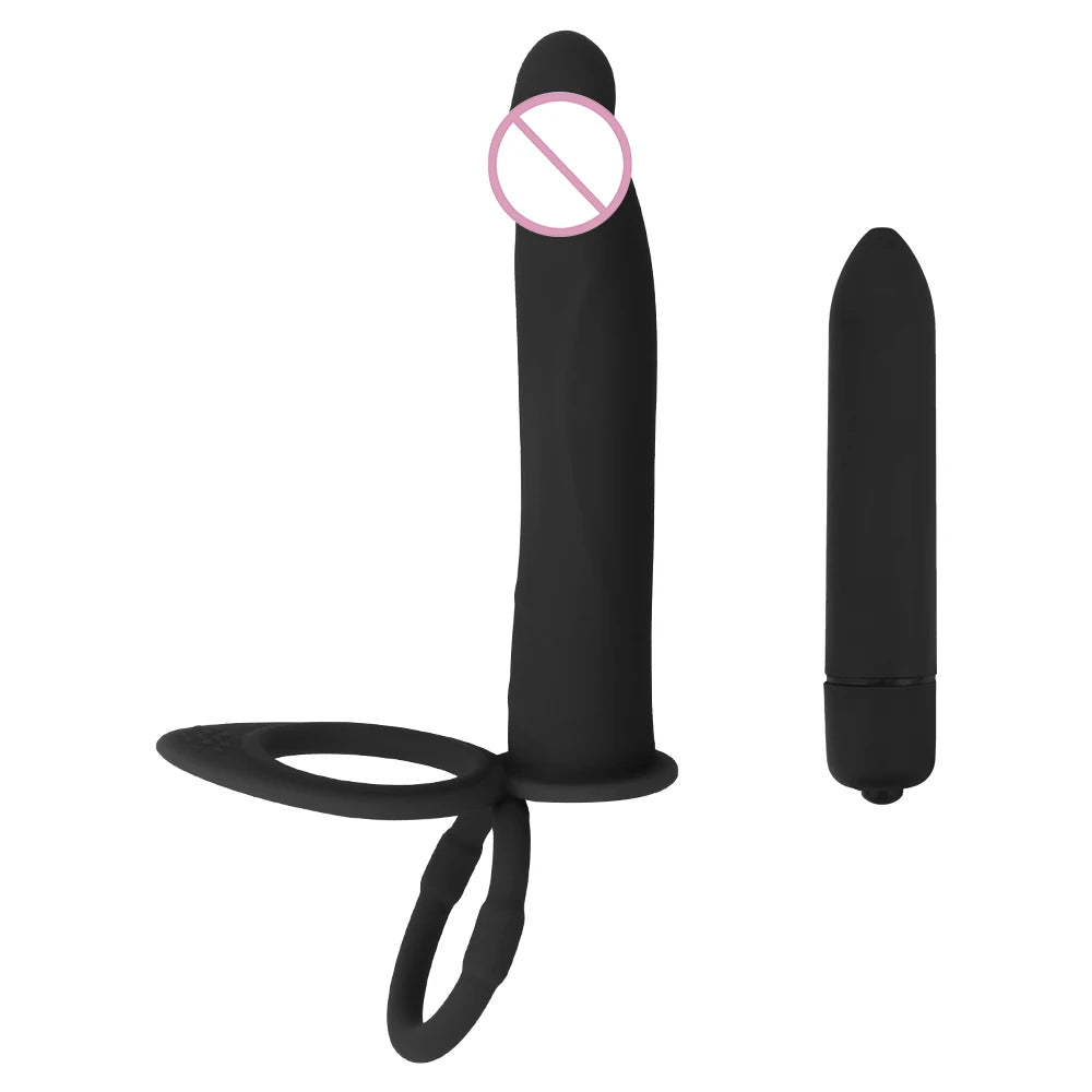 StrapSync™ Dual Vibrating Dildo Ring by AfterGlow™