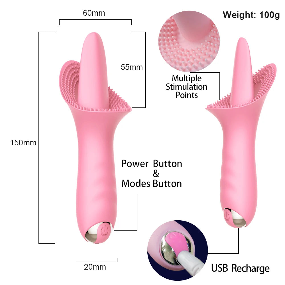 💓 LickRush by AfterGlow™  — 10-Mode Clit & G-Spot Tongue Vibrator