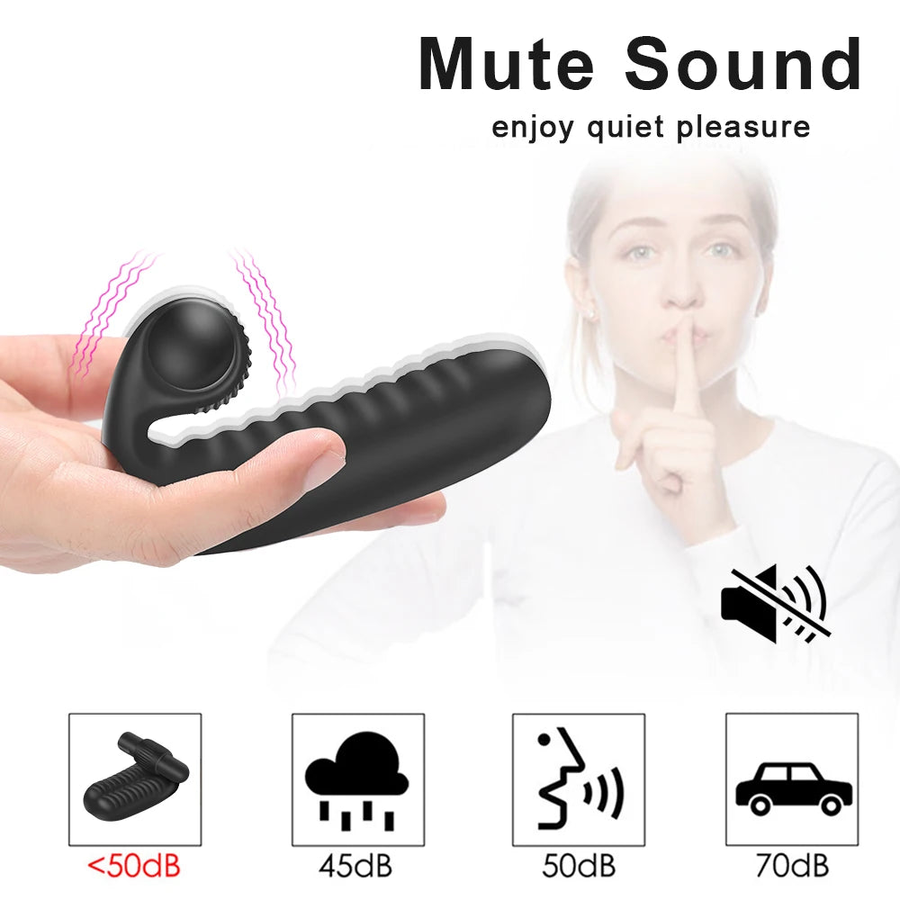 🖤 PulseGrip™ by AfterGlow™ – Dual-Point Finger Vibrator | G-Spot & Clit Stimulation Sleeve