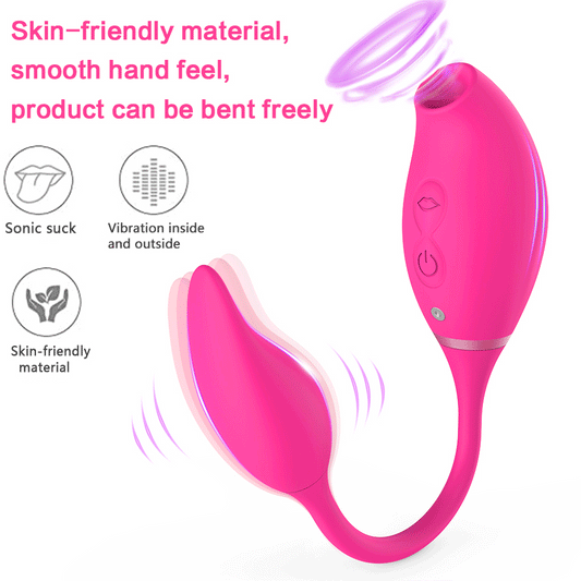The Bloom by AfterGlow™ – Dual-Lick Rose Clit Sucker &  G-Spot Vibrator