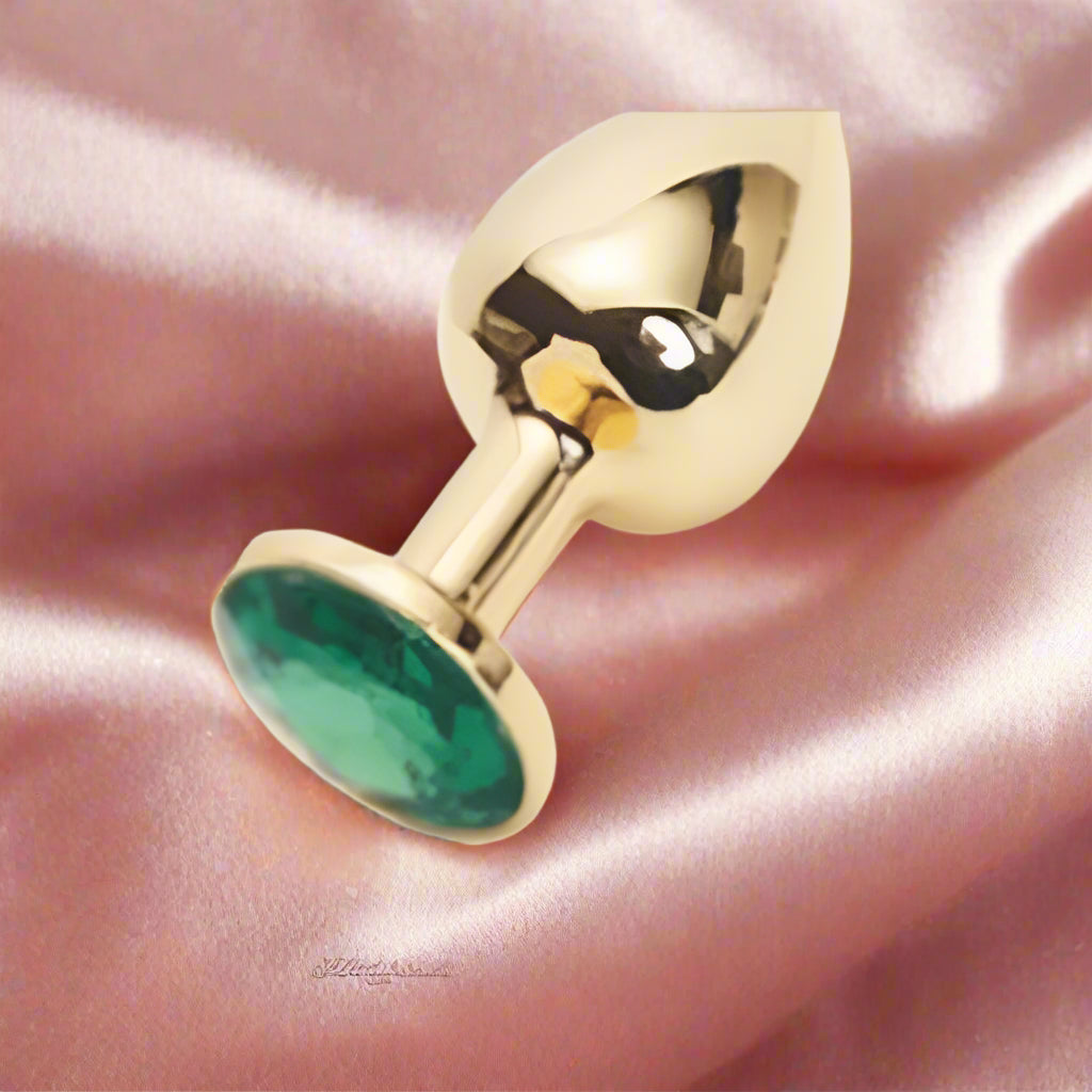 GildedGems™ by AfterGlow – Jeweled Gold Metal Butt Plug (3-Piece Set)