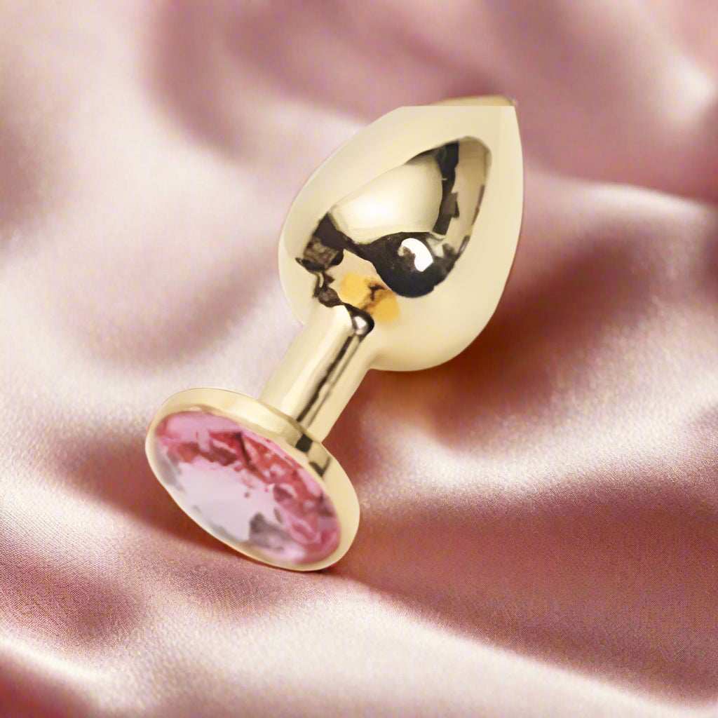 GildedGems™ by AfterGlow – Jeweled Gold Metal Butt Plug (3-Piece Set)