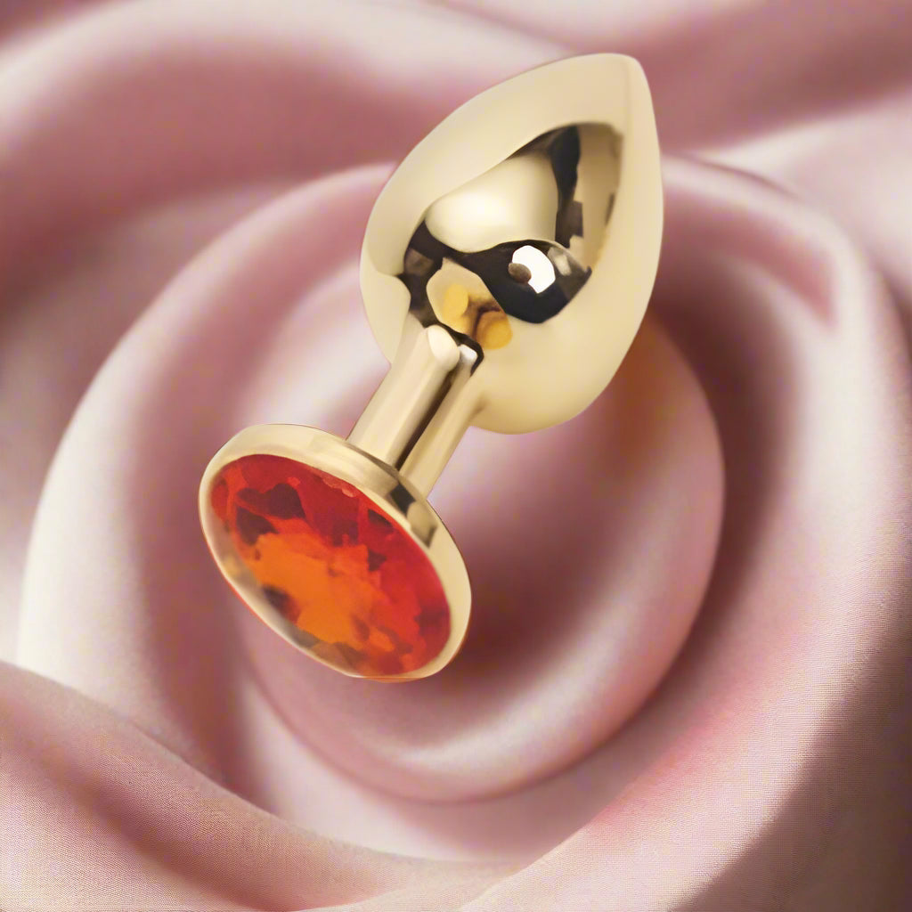 GildedGems™ by AfterGlow – Jeweled Gold Metal Butt Plug (3-Piece Set)