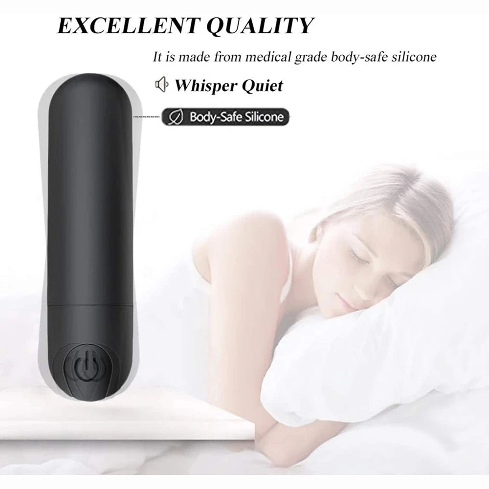💖 MiniGlow Bullet Vibrator by AfterGlow™ – 10-Mode USB Rechargeable Clit Stimulator