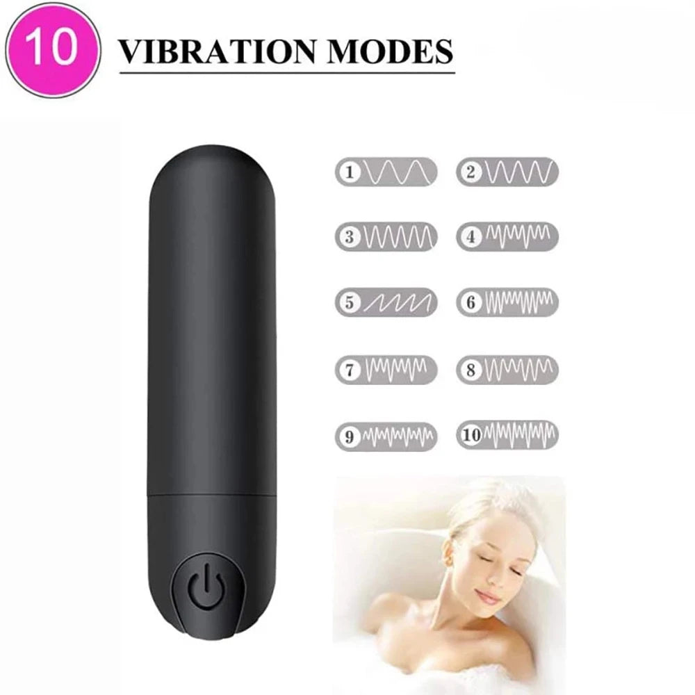 💖 MiniGlow Bullet Vibrator by AfterGlow™ – 10-Mode USB Rechargeable Clit Stimulator