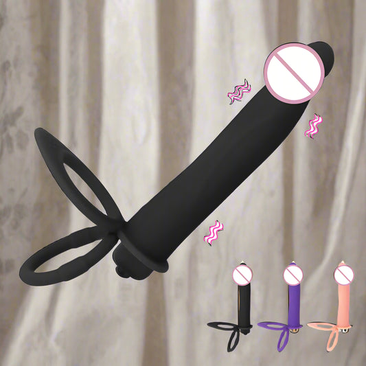 StrapSync™ Dual Vibrating Dildo Ring by AfterGlow™
